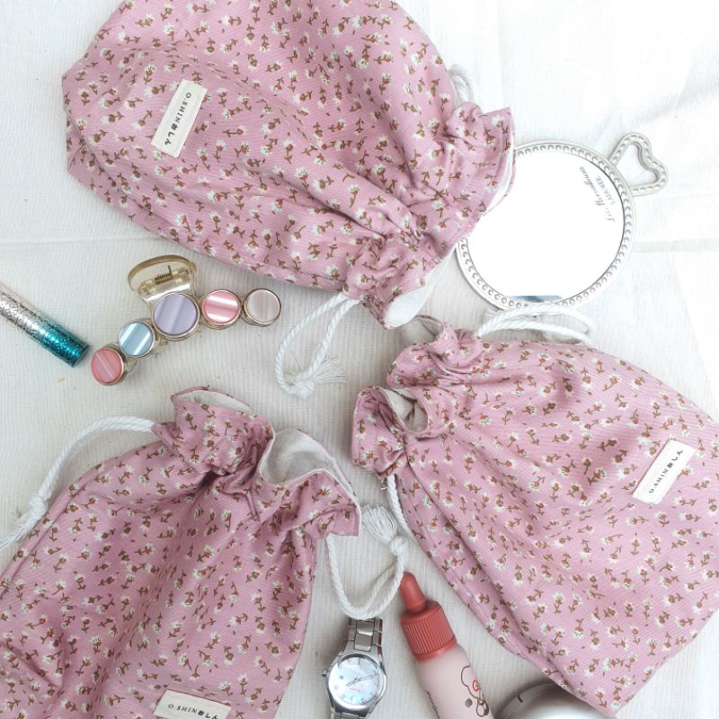 Pouch serut korea Pouch aesthetic korea pouch serut murah pouch murah pouch make up tempat make up d