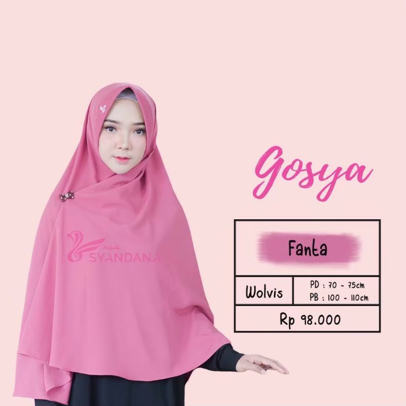 Hijab Syandana Gosya (L) Warna Baru Dan Lama Khimar Bergo Kerudung Jilbab Instan-Fanta