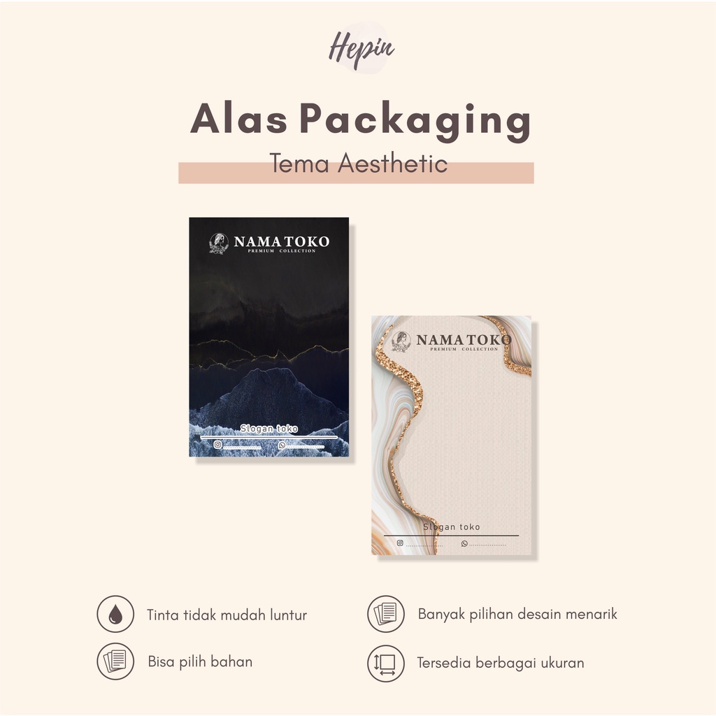 

cetak alas produk/alas packging tema AESTHETIC