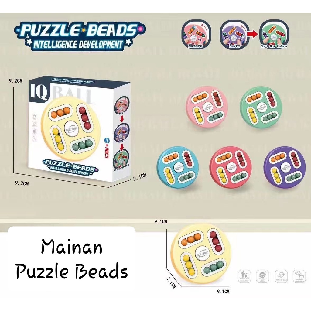 [MS]Mainan Edukasi IQ Anak Puzzle Beads / Fidget Spinner Cube Disc / Mainan Stress Relief