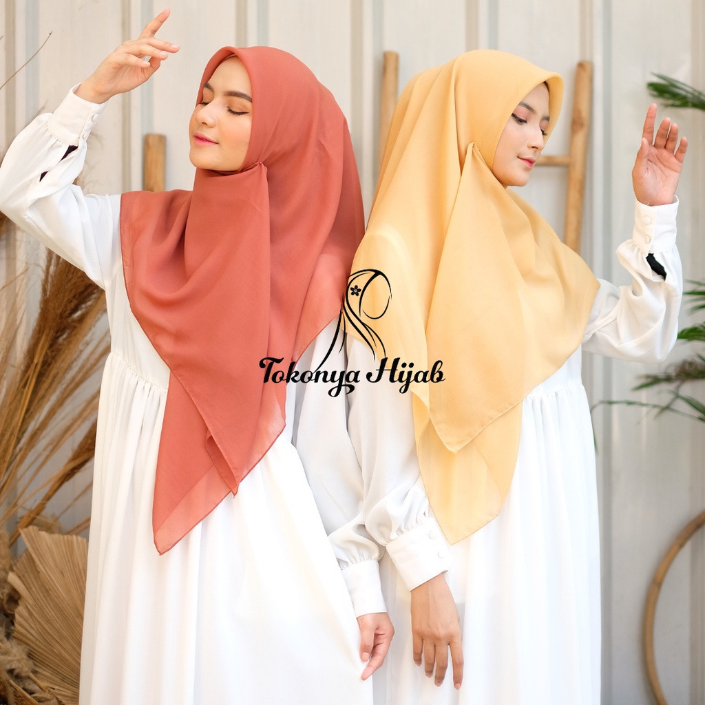 Hijab Bella Square II Hijab Segiempat Bella Square II Hijab Pollycotton II Kerudung II Jilbab-1
