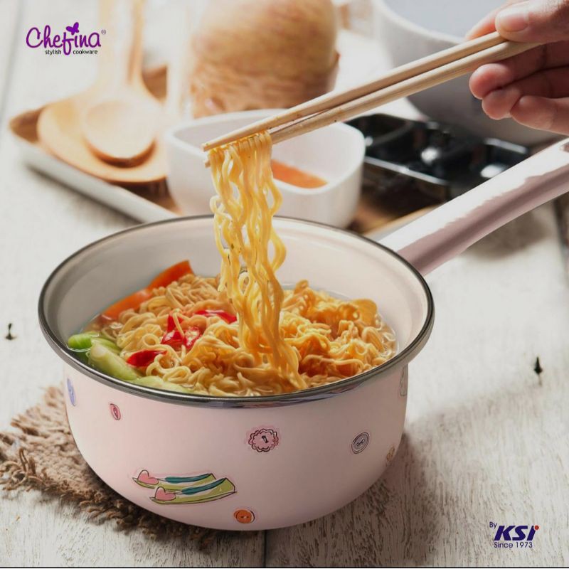 Panci Susu Enamel Chefina / Panci Susu Enamel / Sauce Pan