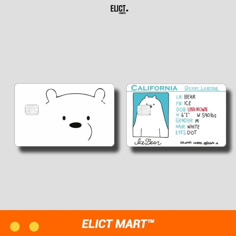 

We Bare Bears Ice Bear Edition | Skin/Stiker Kartu ATM