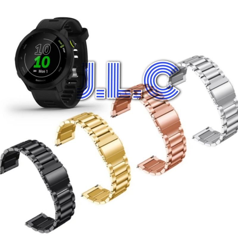 Stainless Steel Strap Watch Band Tali Jam Tangan Rantai Garmin Forerunner 55 Acc Jam Smartwatch