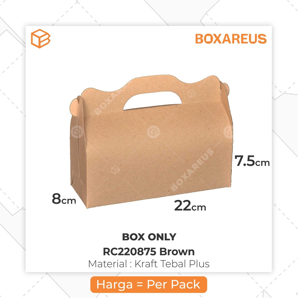 Rollcake Box, Brownies Box, Packaging, Dus, Kotak | RC220875 Brown (20pc)