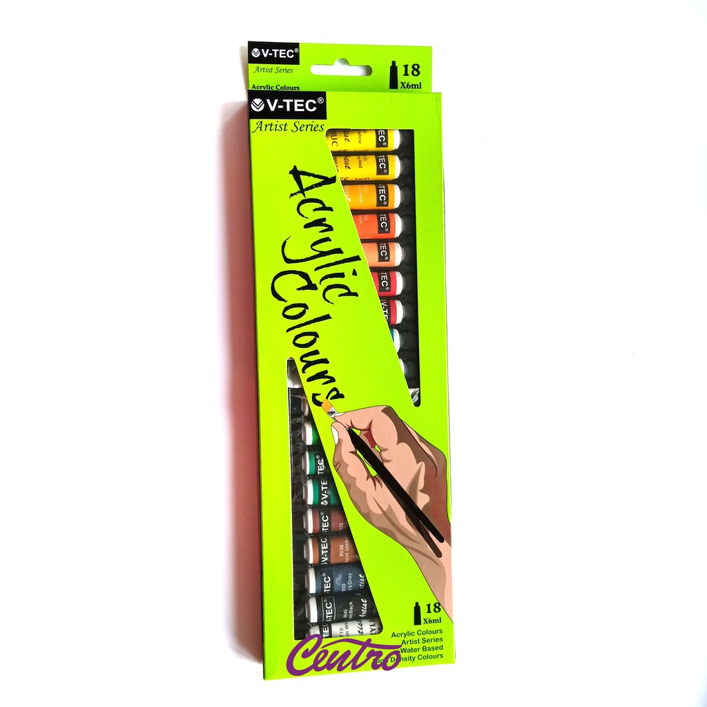 

V-TEC Acrylic Colours 6 ML VTEC Cat Akrilik 18 Warna VT-618/A
