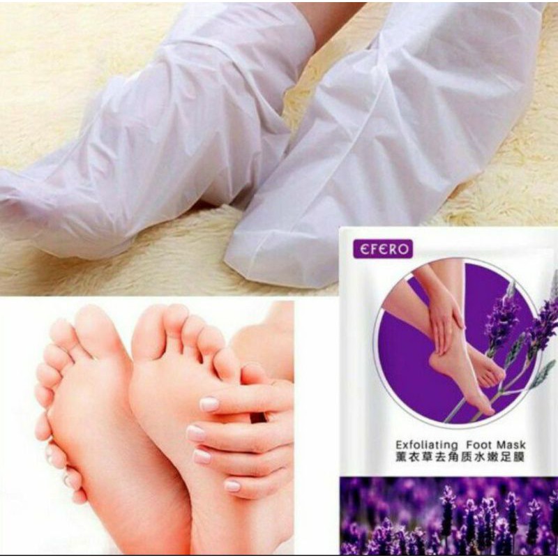 1 pasang Efero foot mask masker kaki foot peeling foot exfloating efero exfloating foot mask &amp; hand Mask