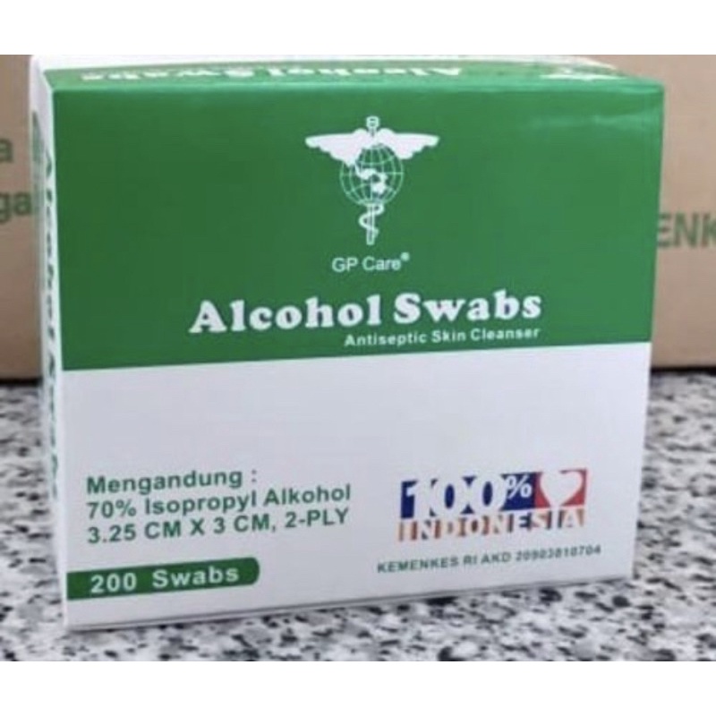 Original GP CARE ALKOHOL SWAB PER BOX ISI 200 Exp Baru