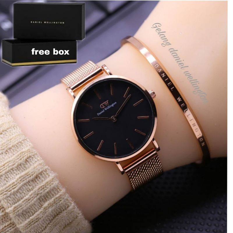 Jam tangan wanita anti air WD Fashion Premium Rantai Pasir Free Box Gelang 3D Smartwatch Murah Jm Ta