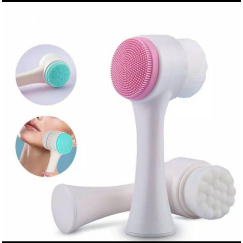 Facial Face Brush Silicon 2in1 / Sikat Silikon Pembersih Wajah 2 Sisi