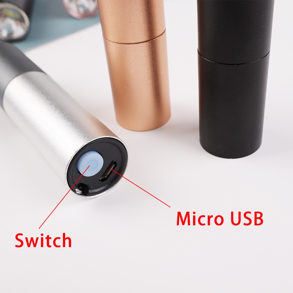 USB Rechargable Mini LED Flashlight 3 Lighting Mode Waterproof Portable Torch Outdoor Light