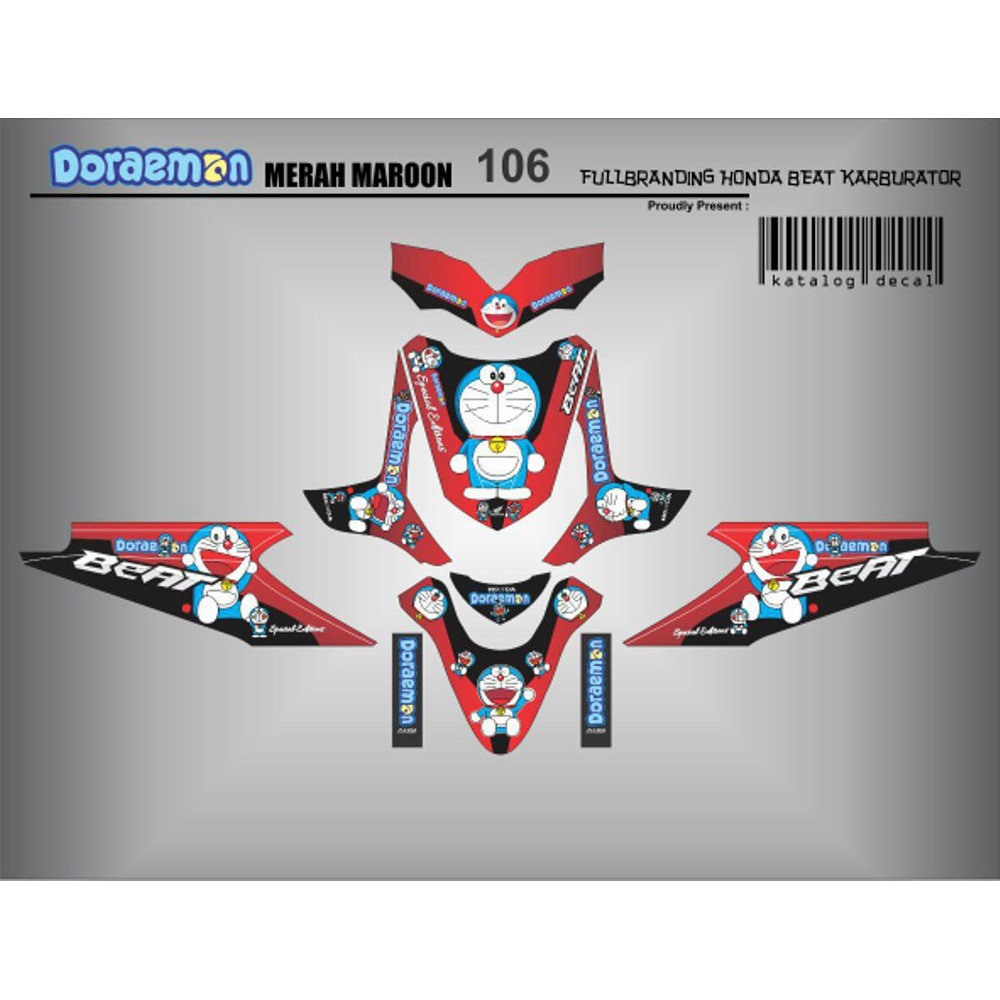 Jual Striping Honda Beat Fi Motif Gambar Kartun DORAEMON PROSTIKER