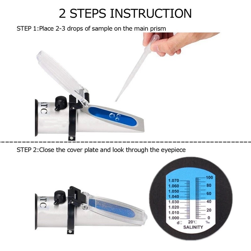 Salinity Refractometer 0-100% / Alat Ukur Kadar Garam