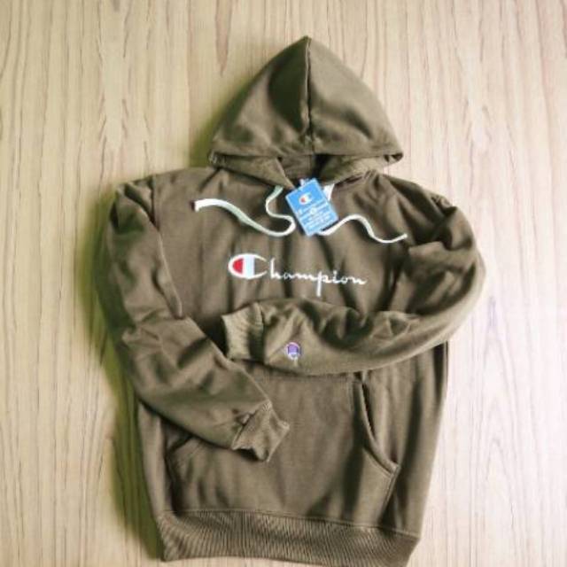 Sweater Hoodie Champion Hijau Army 