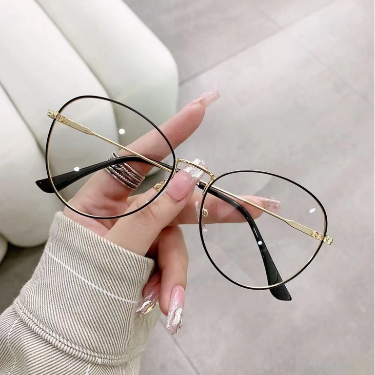 Rowling(ka-275)Kacamata Lensa&amp;Frame/New Fashion Blue Light Blocking Reder/Kacamata Bulat Wanita Import Kacamata Fashion