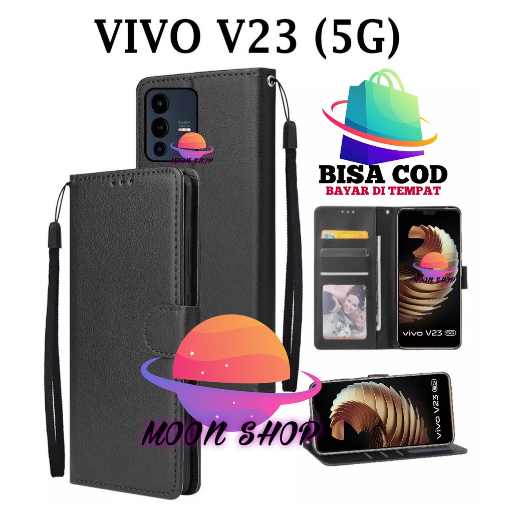 VIVO V23 (5G) FLIP LEATHER CASE PREMIUM-FLIP WALLET CASE KULIT UNTUK VIVO V23 (5G) - CASING DOMPET-F