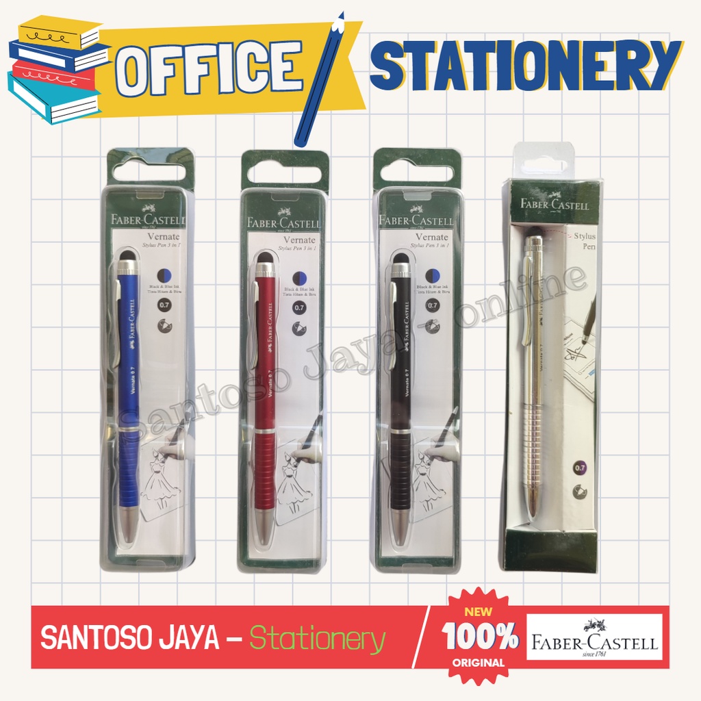 

Bolpen Pulpen FABER CASTELL Vernate Ballpoint Stylus Pen 3 in 1 0.7 mm