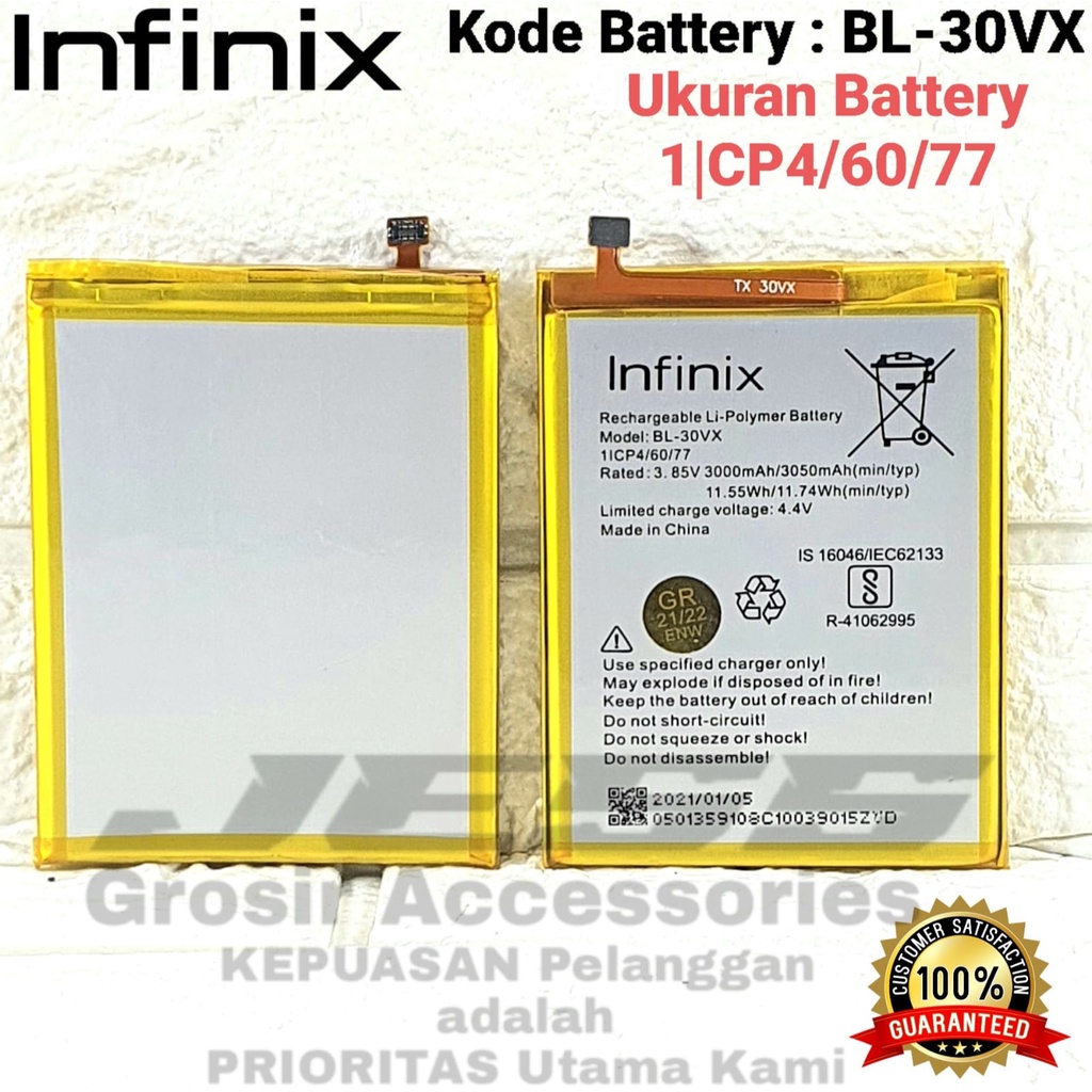 Baterai Battery Original INFINIX Smart 2 - X5515 - X5515F - Smart 2 Pro - X5514 - X5514D Kode Batre BL-30VX - BL30VX