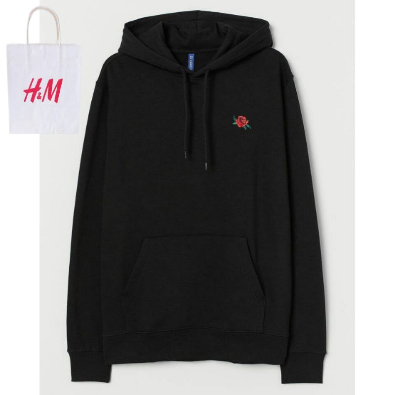 HOODIE H&M HNM ROSE BLACK FREE PAPERBAG