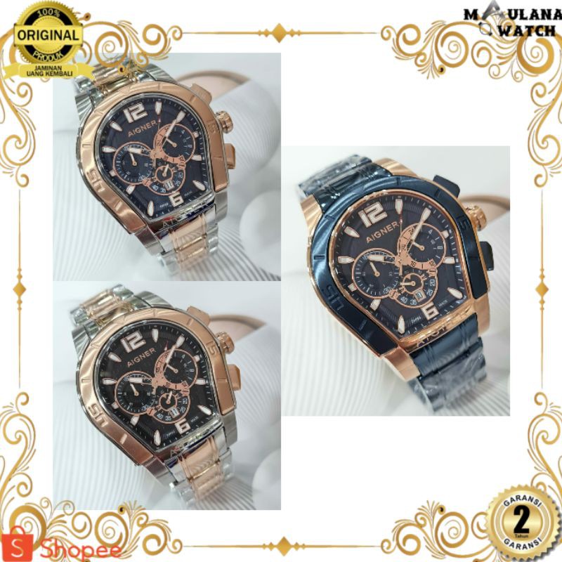 JAM TANGAN PRIA WANITA | RANTAI | KULIT | KARET | MURAH | PRIA AIGNER PALERMO