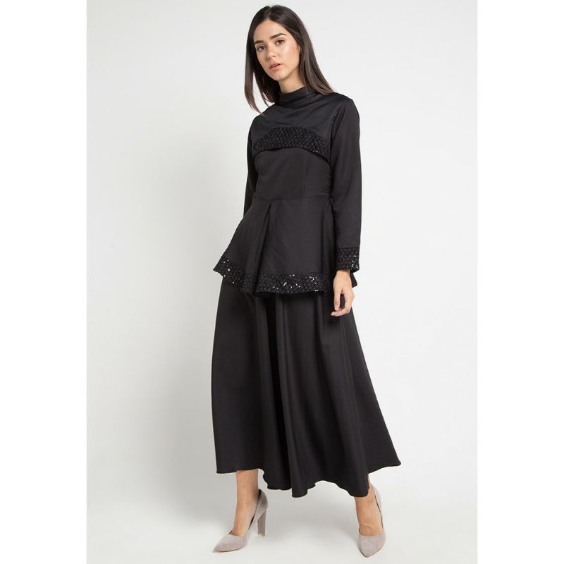 FAME Fashion Gamis 9910990 Hitam / gamis fame / fame / gamis /dress / dress fame / dress / cardinal 