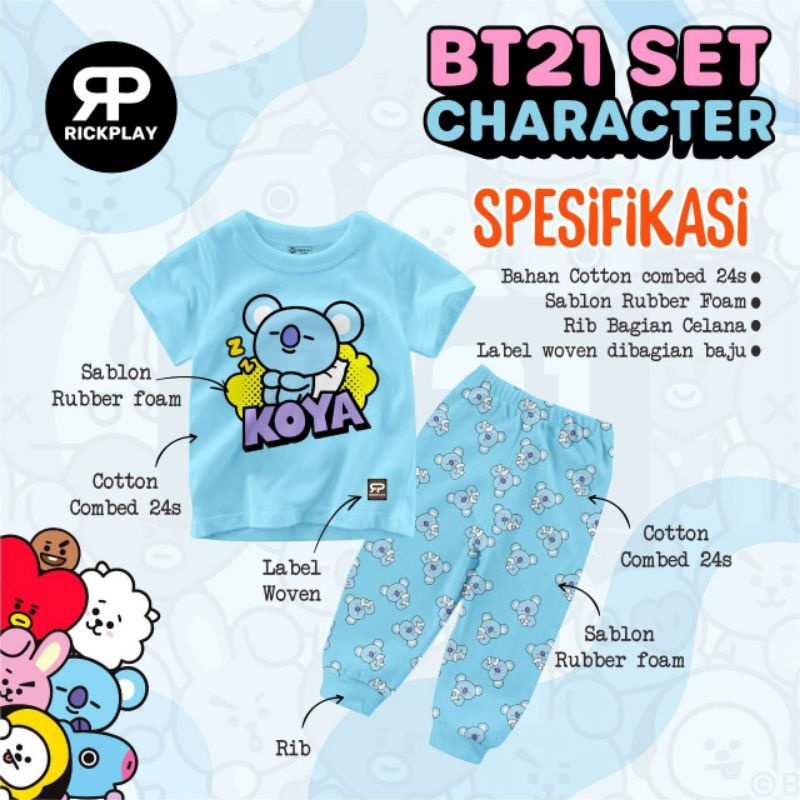 setelan anak bt21 rickplay 2-10