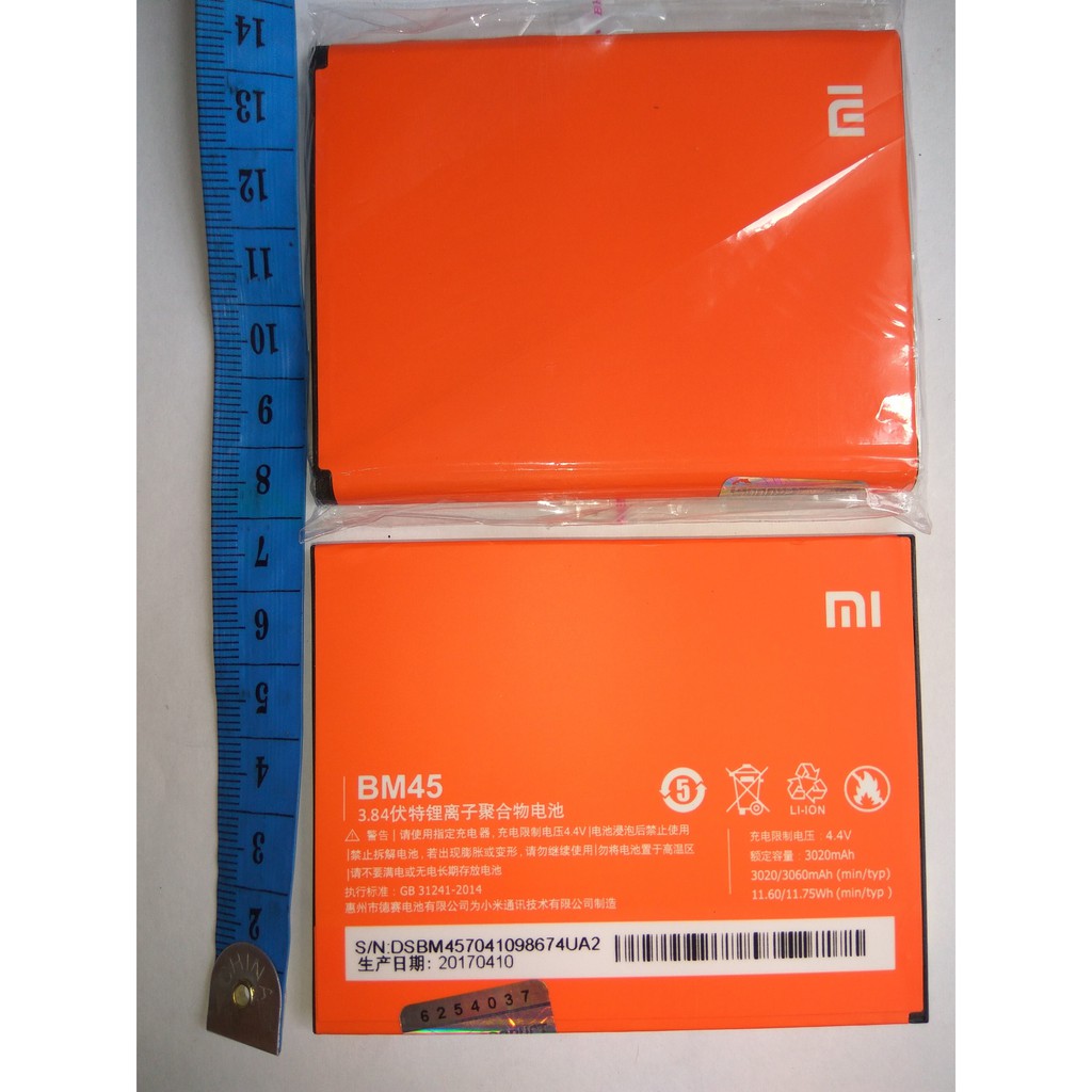 ORIGINAL 100 % batery baterai batere battery XIAOMI Redmi note 2 BM45 GARANSI