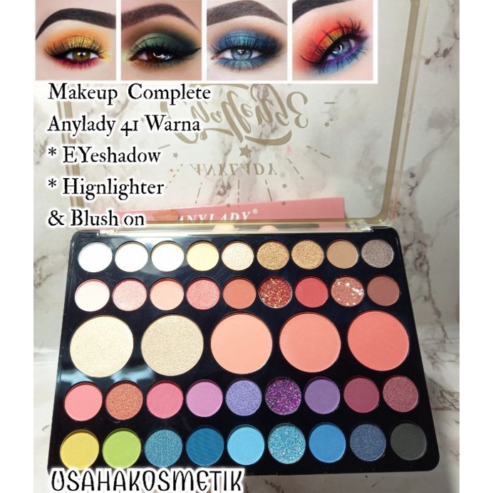 EYESHADOW DAN HIGHLIGHTER | BLUSH ON ANYLADY  ON ICE CREAM | Makeup Challenge 41 warna NO.832 | 742B