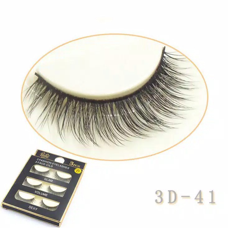 Bulu Mata Palsu 3D 3 Pasang Tebal Natural Lembut Panjang Eyelash Thick