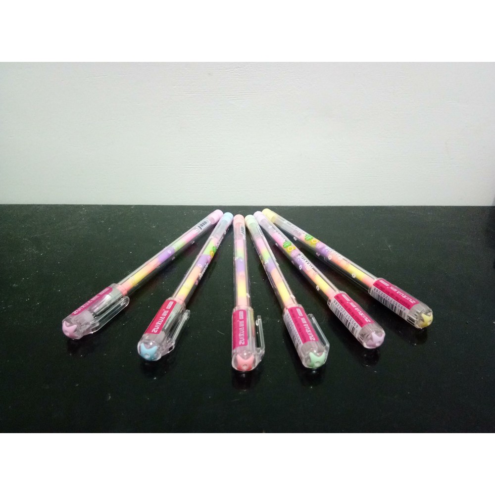 

Rainbow Gel Ink Pen / Pulpen Pelangi Tutup Transparan (Random)