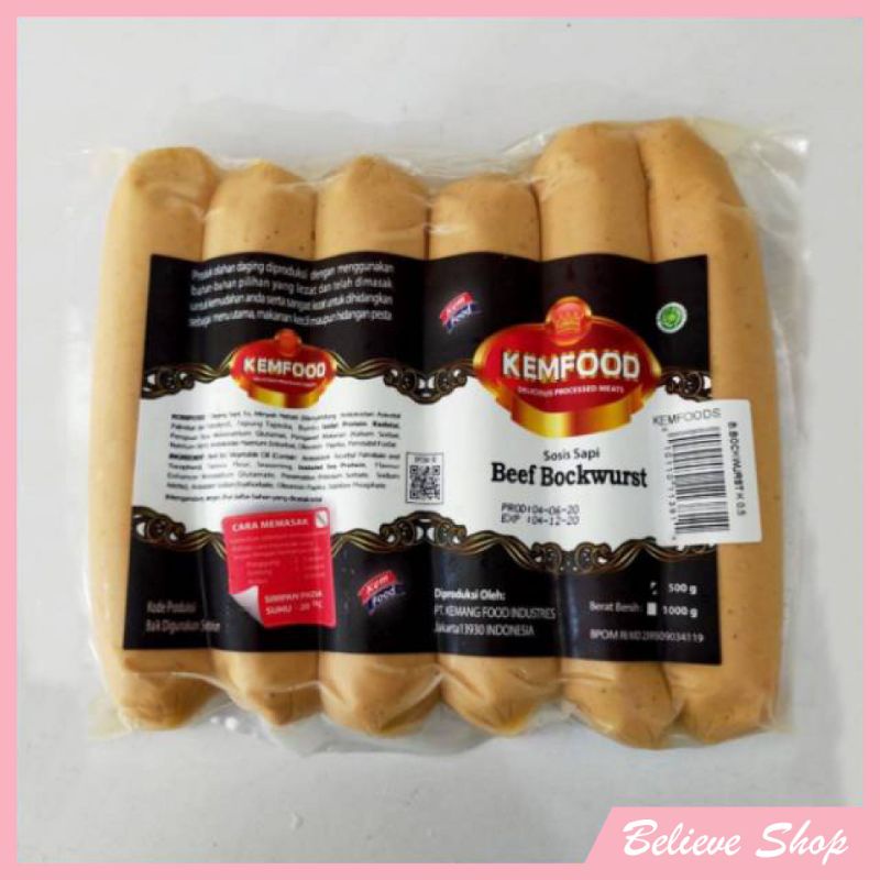 

Beef Bockwurst Kemfood 500 gr