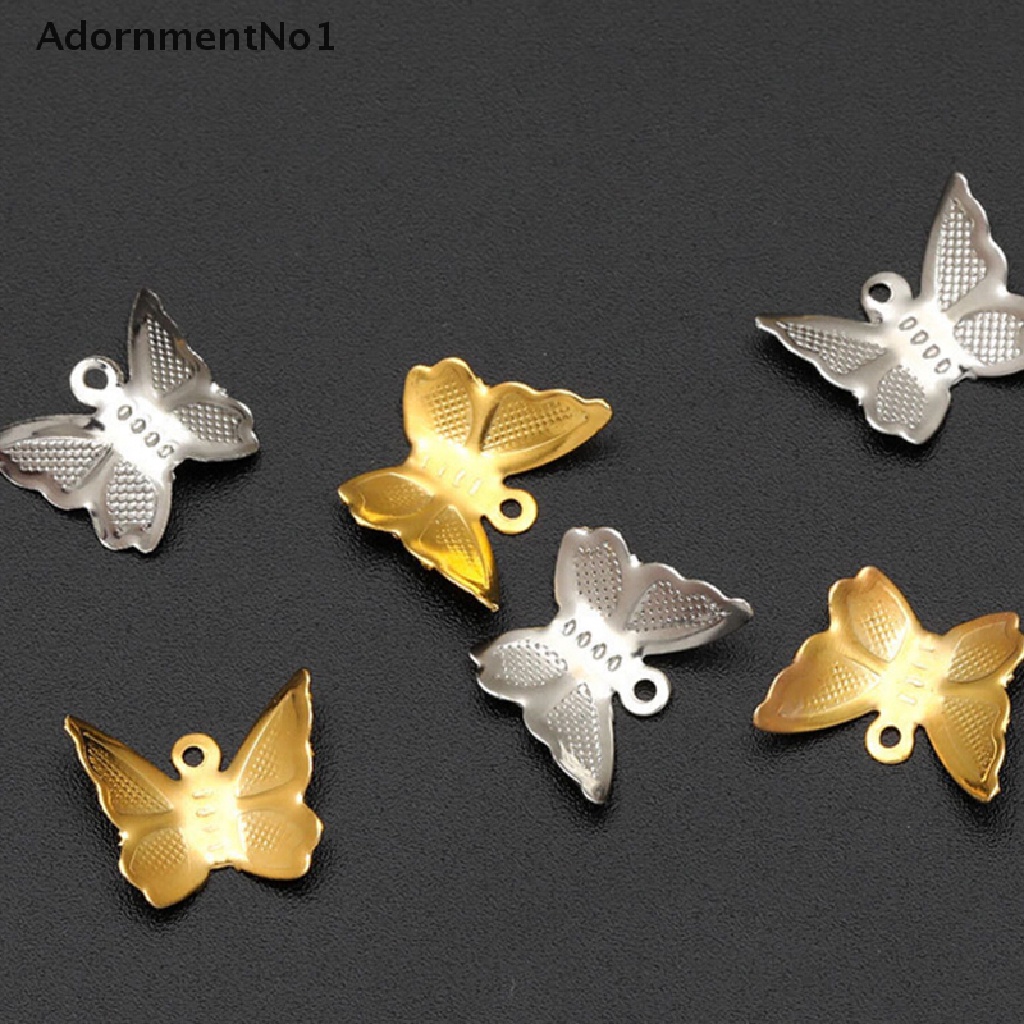 [AdornmentNo1] 100Pcs/Set Metal Butterfly Filigree Wraps Charm DIY Decoration Jewelry Findings [new]