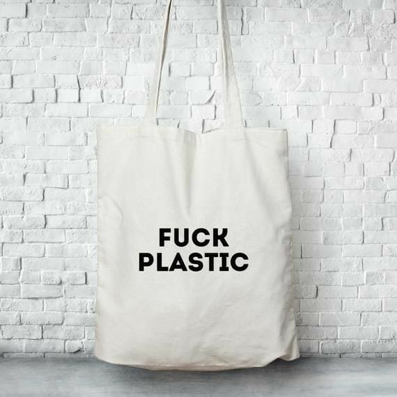 MYSTIQUE.ID-TOTE BAG FU*K PLASTIC AESTHETIC