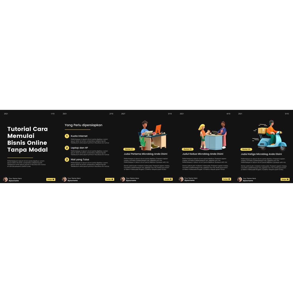 30 Template CANVA Microblog Carousel Instagram - Edit di Canva Langsung Pakai - Template Canva - Dig