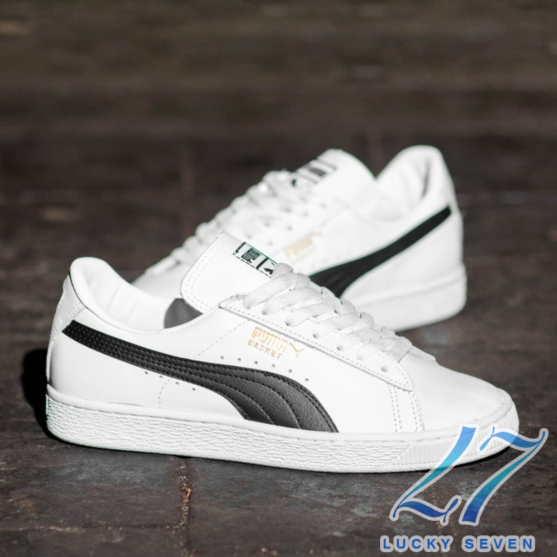 puma white black sneakers