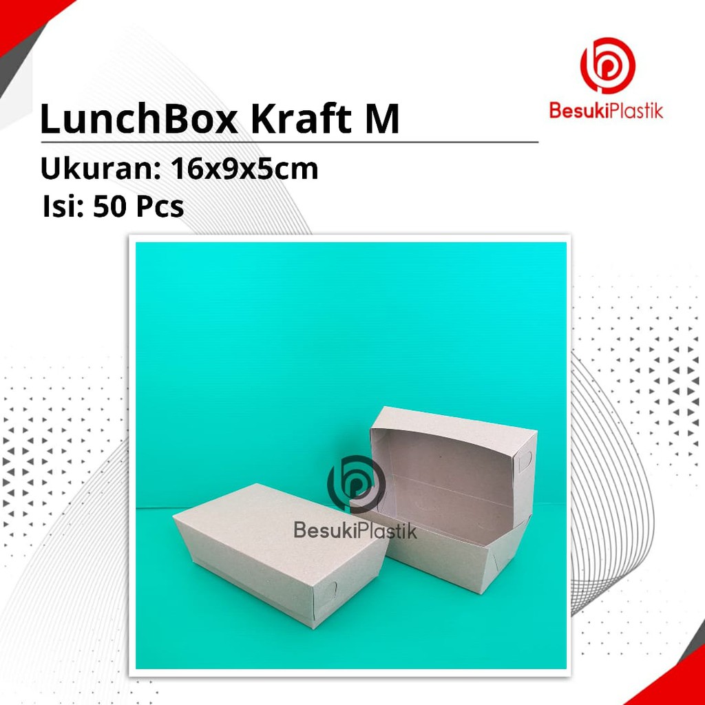 LunchBox Coklat M / LunchBox Kraft M / LunchBox Medium Coklat / Paper LunchBox Coklat