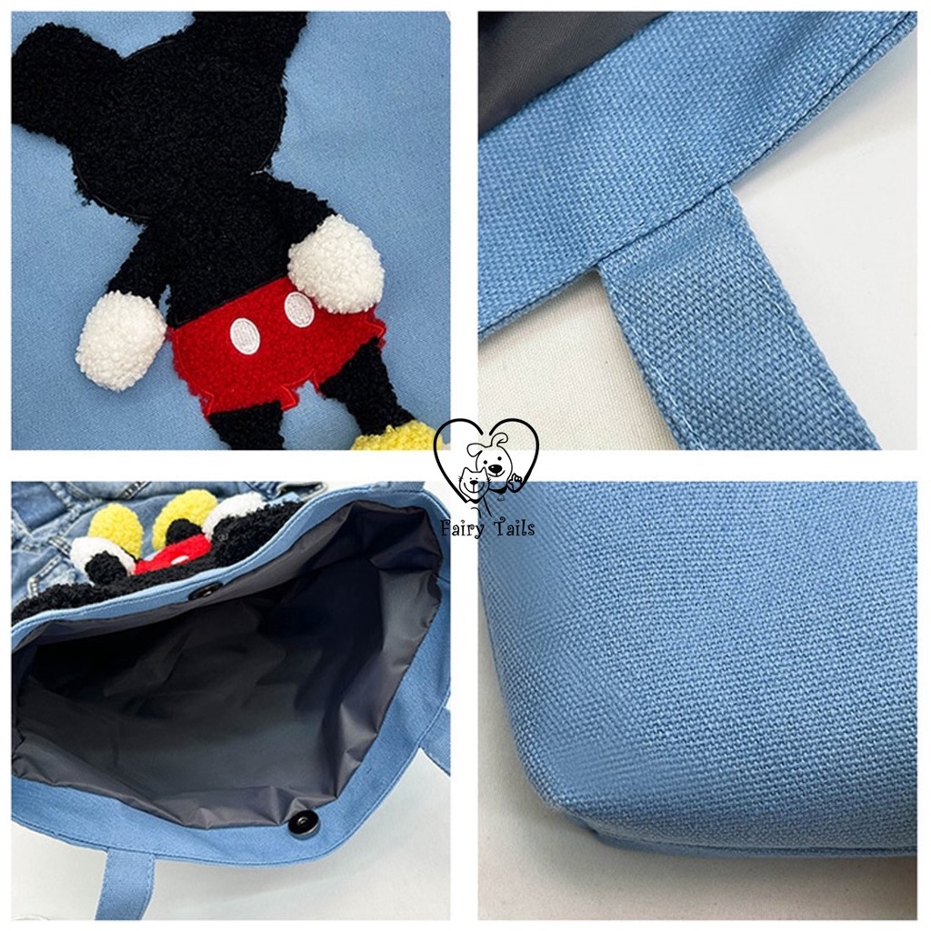 Pet Carrier Tas Kanvas Motif Mickey Mouse Lucu (Head Cut)