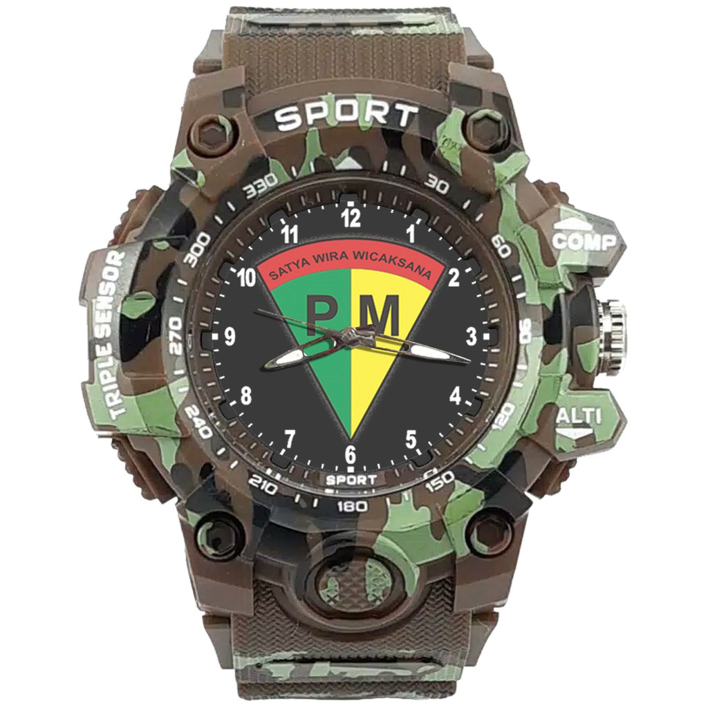 {Istimewa} Jam Tangan PM - POLISI MILITER 4 Coklat Army Water Resistant