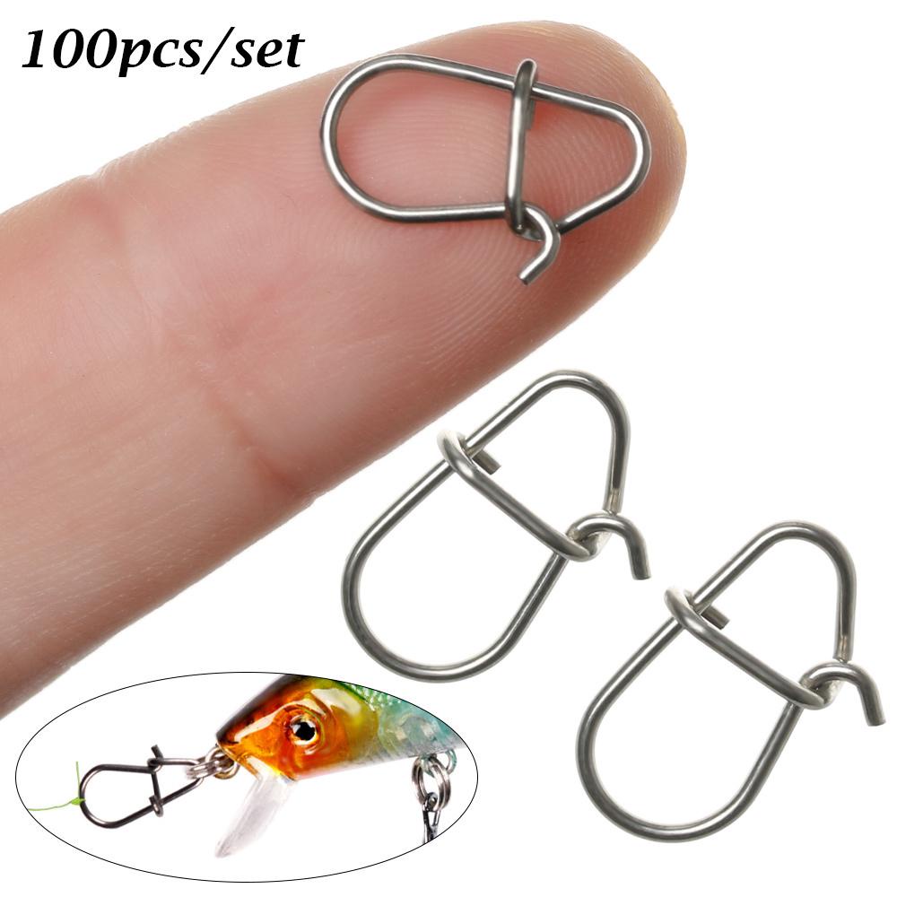 TOP 100 Pcs Memancing Gantung Snap Labu Kualitas Tinggi Stainless Steel Tahan Lama Garis tackle Oval Split Rings