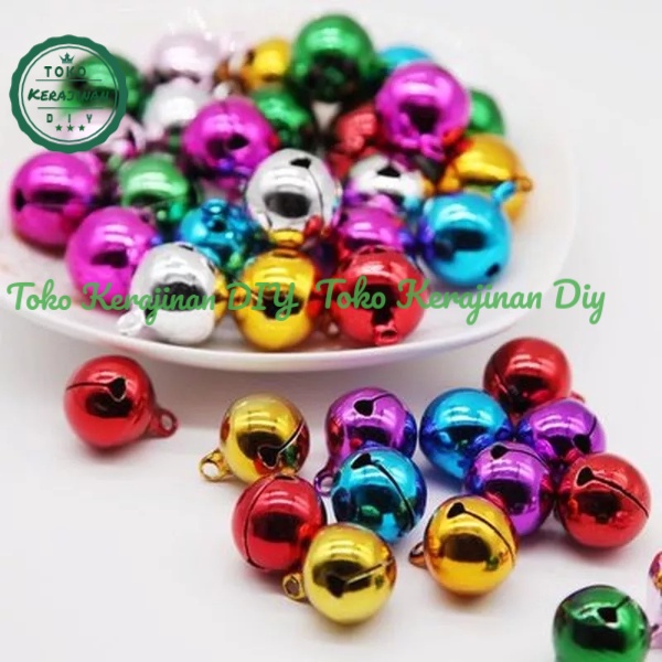 (10 Pcs) Manik Lonceng Bel Krincingan Warna Warni Lonceng Leher Kerincing