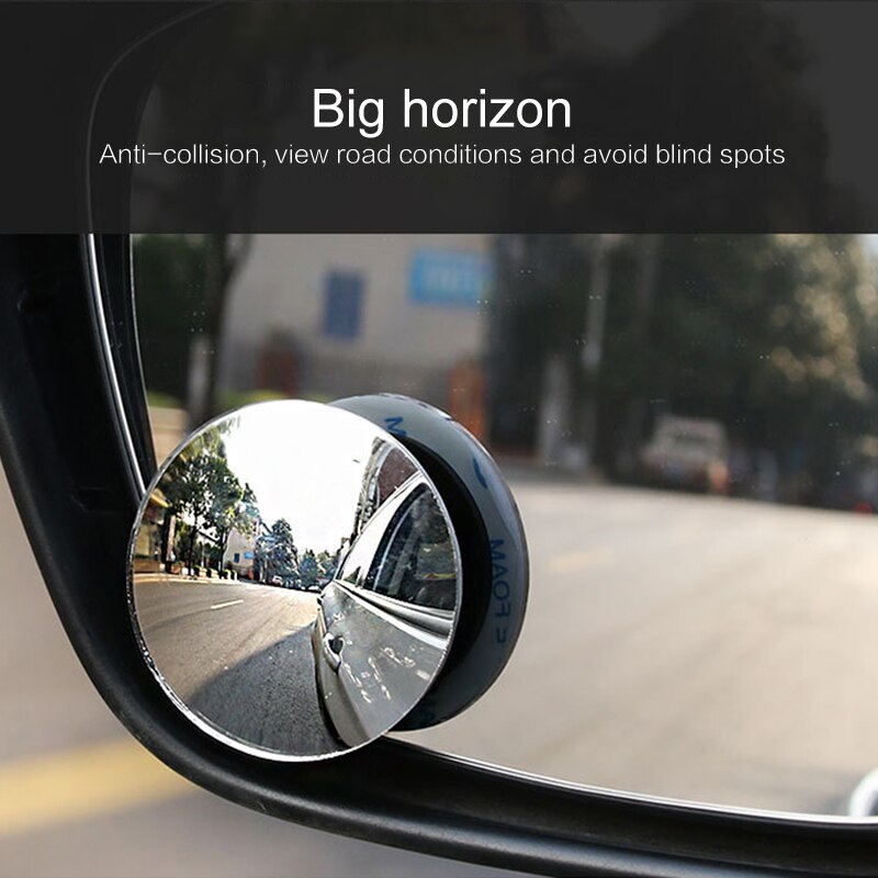 Car Motorcycle Blind Spot Mirror Waterproof 360 Rotatable 3M Adhesive for SUV Car Truck Van Parking Wide Angle Convex Car Auto Blind Spot Round Stick-On Side View Mirror accessories