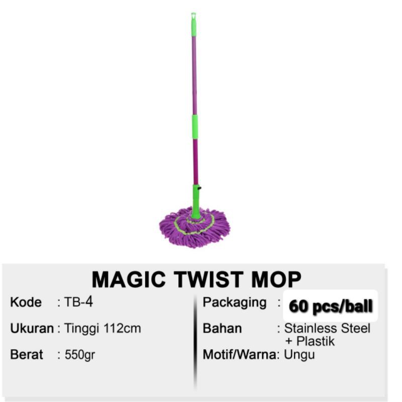 ALAT PEL KAIN TONGKAT MANUAL PERAS PUTAR SINGLE MAGIC TWIST MOP