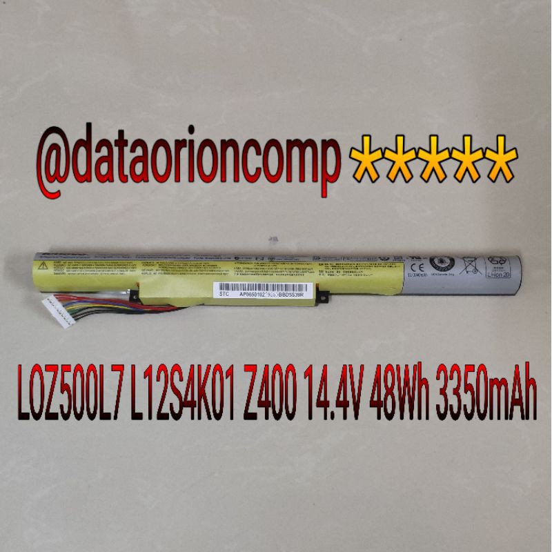 BATERAI LENOVO IdeaPad Touch Z400, Z400a, Z400s, Z400t, Z410, Z500, Z500a, Z500s, Z500t (L12S4K01)