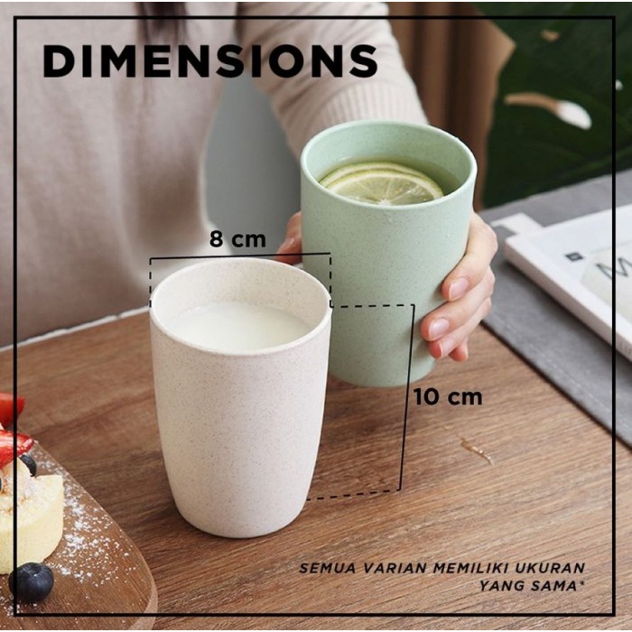 Gelas Wheat Straw Kopi Mug Cangkir Gelas Gandum Jerami Kokoh BPA Free Plastik