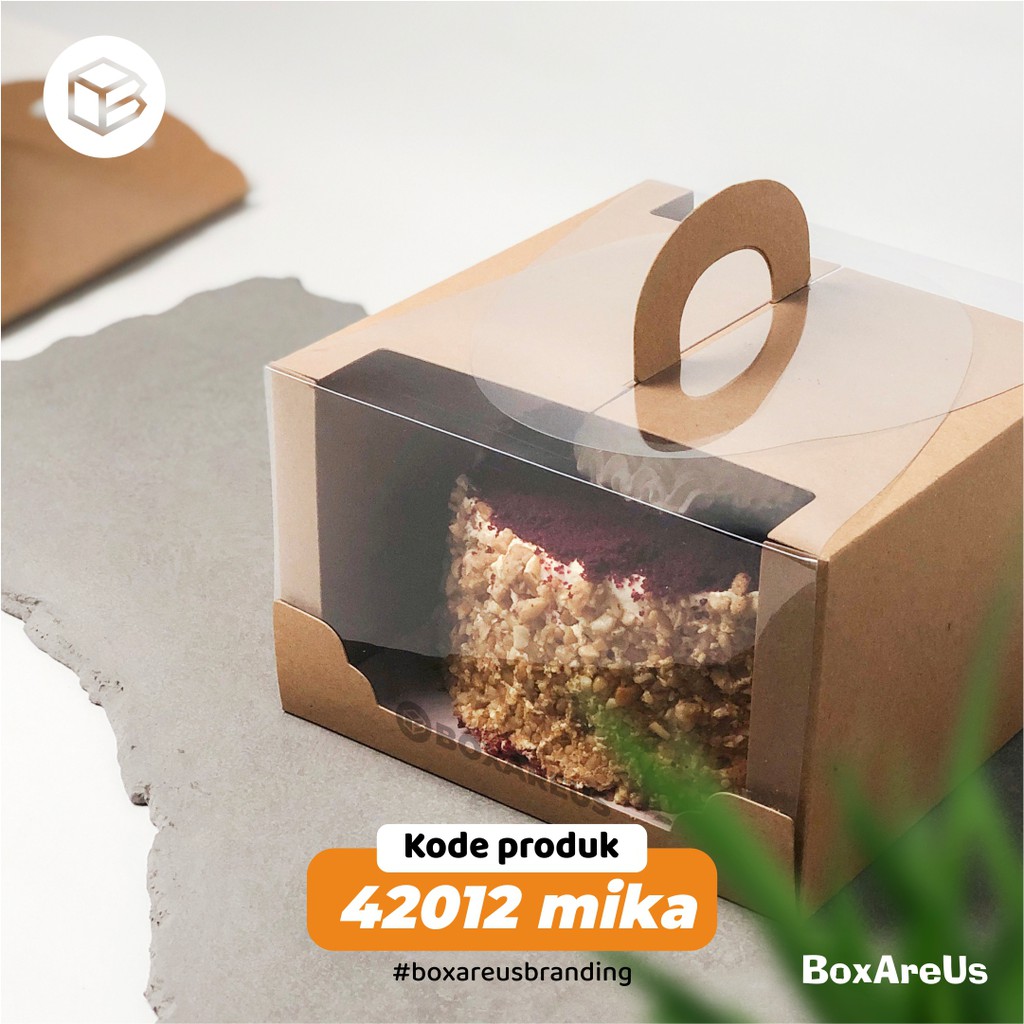 Box Mika Kotak Kue Cake Packaging Transparan Dus Handle | 42012 (10pc)