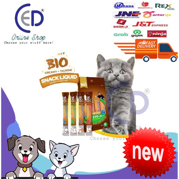 Snack Kucing Bio Creamy Treat Basah Adult Kitten Seperti Meo Creamy