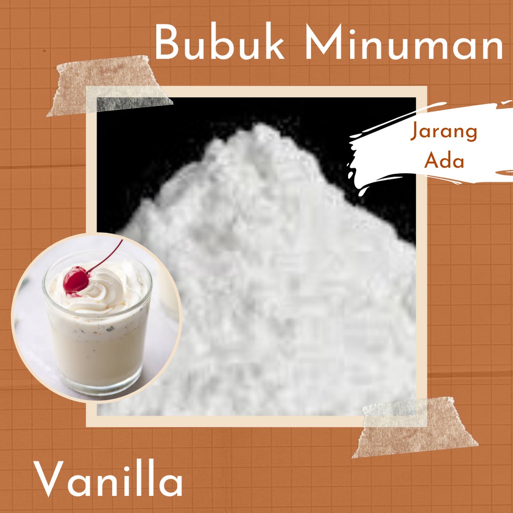 

Bubuk Minuman Premium Rasa Vanila 1 Kg Serbuk Minuman Vanila Enak Murah Halal Aman Terbaik