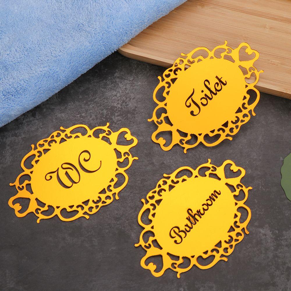Suyo Stiker Cermin Oval Bahan Akrilik Untuk Dekorasi Pintu Masuk Toilet