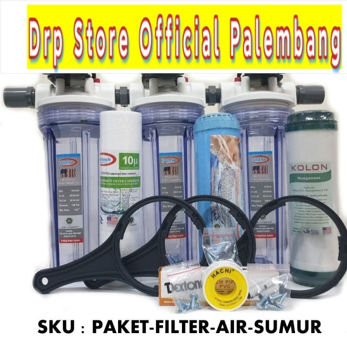 Paket Filter Penyaring Air Sumur - Sedimen-GAC - Manganese (Besi)