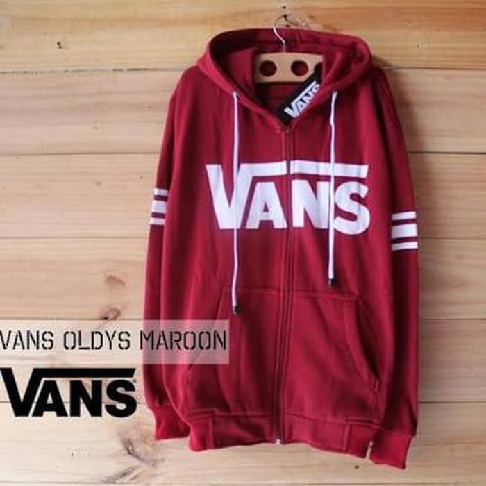 JAKET VANS OLDYS MARUN MAROON UKURAN L JAKET SABLON JAKETT JEKET MERAH PRIA HANGAT HODIE AA379